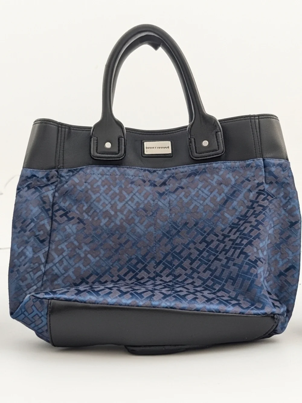 Tommy Hilfiger Navy and Black Patterned Tote